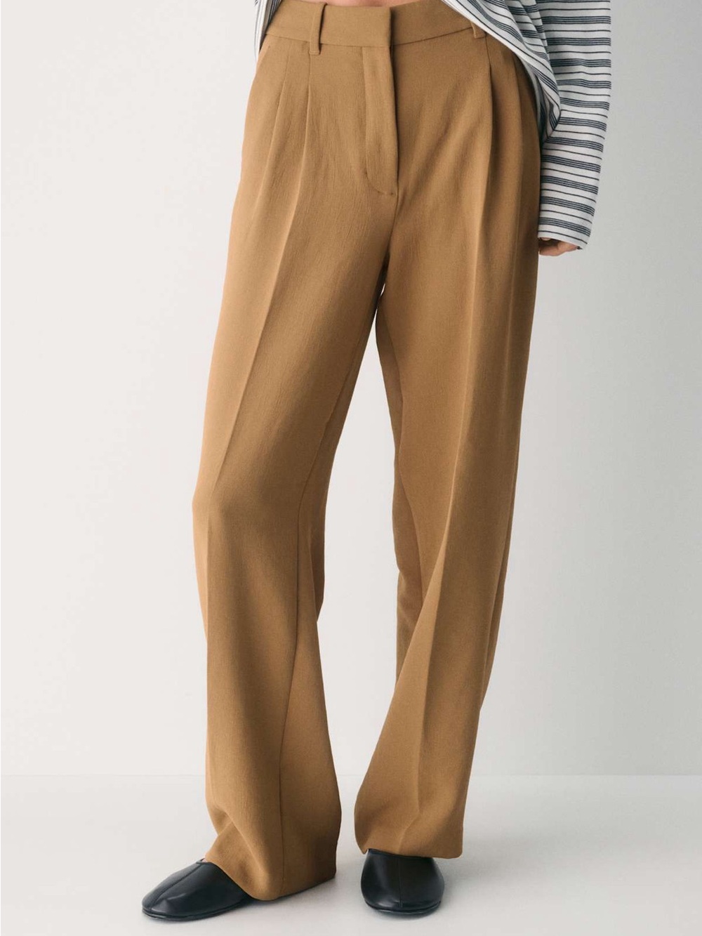 Wilfred The Effortless Pant Wide-Leg Trousers in Caramel Brown